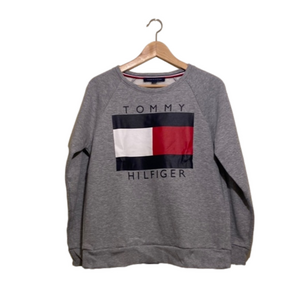 Tommy Hilfiger gray logo sweater . Worn once Size S